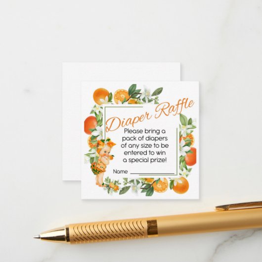 リトルかわいこちゃんベビーシャワーおむつカード エンクロージャーカード (正面/裏面インサイチュ)