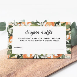 リトルかわいこちゃんベビーシャワーおむつラッフルチケット エンクロージャーカード