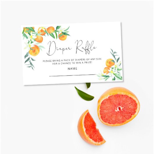 リトルかわいこちゃんベビーシャワーおむつラッフルチケット エンクロージャーカード