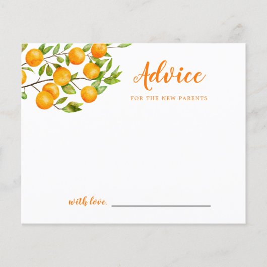 リトルかわいこちゃんベビーシャワーアドバイスカード (正面)