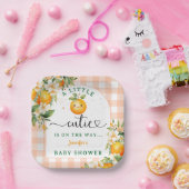 リトルかわいこちゃんベビーシャワーオレンジ男女兼用 ペーパープレート (パーティー)