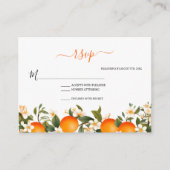 リトルかわいこちゃんベビーシャワーオレンジRSVP エンクロージャーカード (正面)