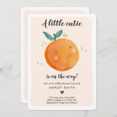 リトルかわいこちゃんベビーシャワークレメンティン男女兼用 招待状 (正面/裏面)