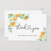 リトルかわいこちゃんベビーシャワーサンキューカード エンクロージャーカード (正面/裏面)