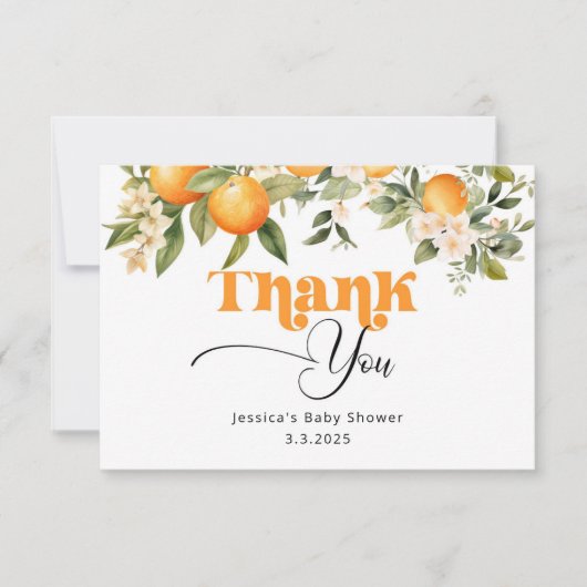 リトルかわいこちゃんベビーシャワーサンキューカード カード (正面)