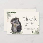 リトルかわいこちゃんベビーシャワーサンキューカード サンキューカード (正面/裏面)