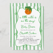 リトルかわいこちゃんベビーシャワーシトラス柑橘系オレンジ系ベビーシャワー 招待状 (正面/裏面)