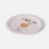 リトルかわいこちゃんベビーシャワーピンククレメンチン ペーパープレート (アングル)