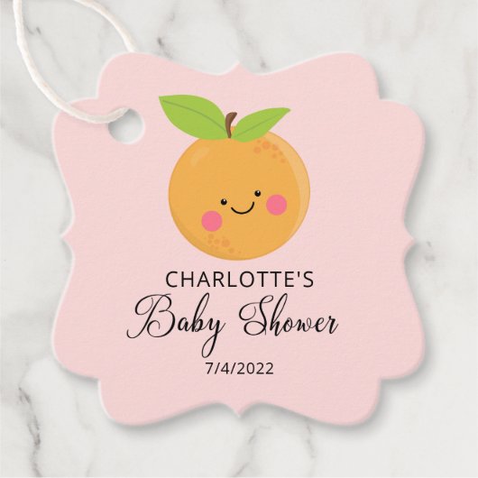 リトルかわいこちゃんベビーシャワーメッセージカード フェイバータグ (正面)