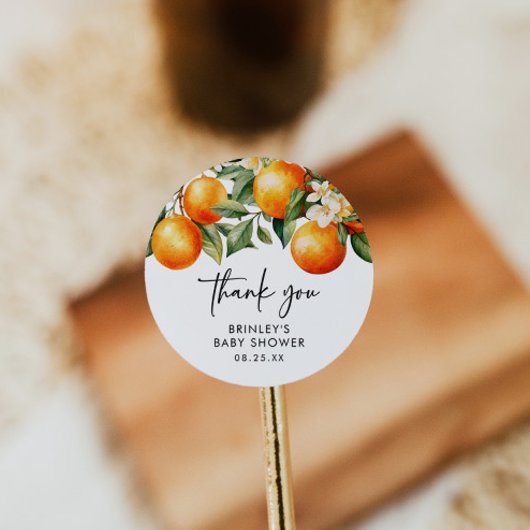 リトルかわいこちゃんベビーシャワーラウンドステッカー柑橘類 ラウンドシール