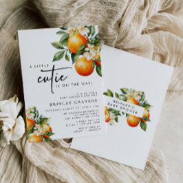 リトルかわいこちゃんベビーシャワー招待状シトラスオレンジ 招待状