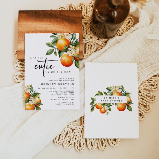 リトルかわいこちゃんベビーシャワー招待状シトラスオレンジ 招待状