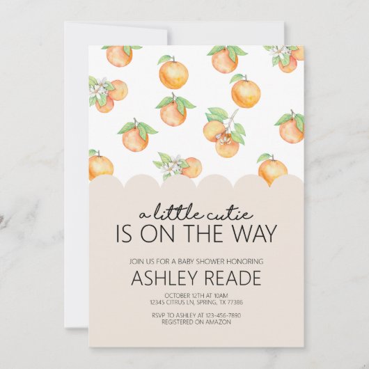 リトルかわいこちゃんベビーシャワー招待状 招待状 (正面)