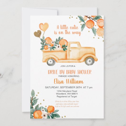 リトルかわいこちゃんベビーシャワー招待状 招待状 (正面)