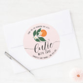 リトルかわいこちゃんベビーシャワー柑橘類オレンジありがとう ラウンドシール (封筒)