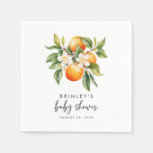 リトルかわいこちゃんベビーシャワー紙ナプキンズオレンジ スタンダードカクテルナプキン (正面)