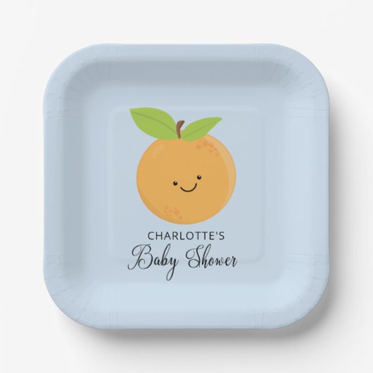 リトルかわいこちゃんベビーシャワー紙プレート ペーパープレート (正面)