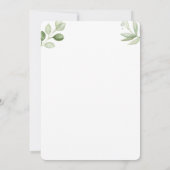 リトルかわいこちゃんベビーシャワー緑男女兼用地 招待状 (裏面)