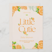 リトルかわいこちゃんベビーシャワー緑男女兼用野 招待状 (正面/裏面)