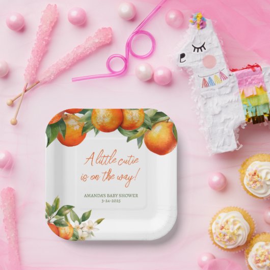 リトルかわいこちゃんベビーシャワー ペーパープレート (パーティー)