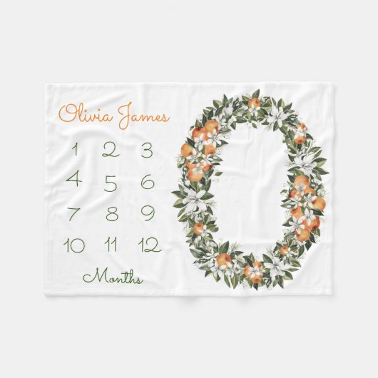 リトルかわいこちゃんベビーマイルストーン毎月ベビーブランケット フリースブランケット (正面(横))