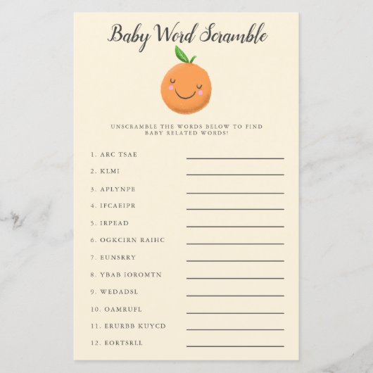 リトルかわいこちゃんベビー単語スクランブルゲームイエロー (正面)