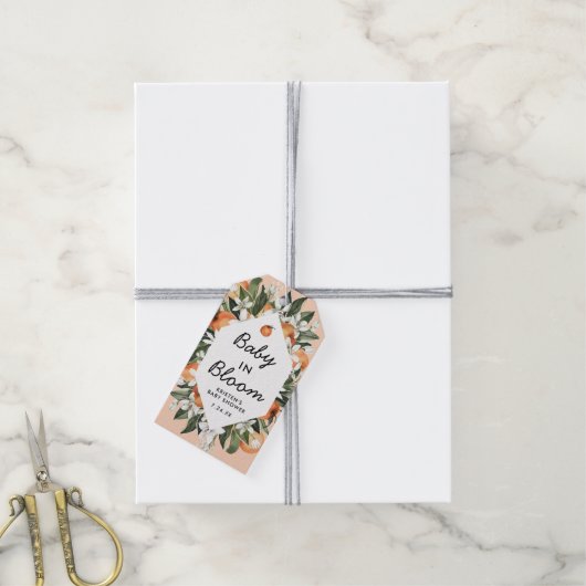 リトルかわいこちゃんベビー開花ベビーシャワーの好意 ギフトタグ (より糸付き)