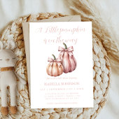 リトルかわいこちゃんボウピンクパンプキンガールベビーシャワー 招待状