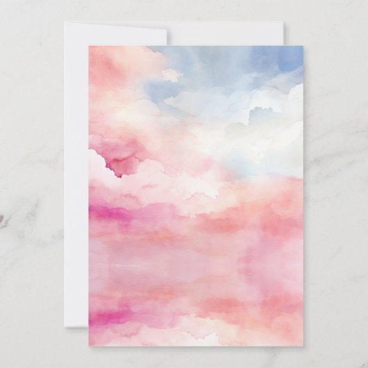 リトルかわいこちゃんボウピンクパンプキンガールベビーシャワー 招待状 (裏面)