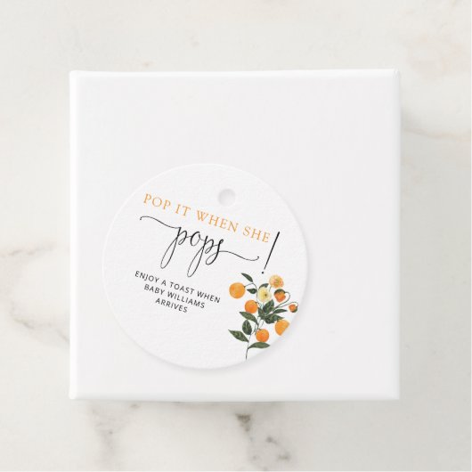 リトルかわいこちゃんポップ・アートの時に彼女のポップの赤ちゃんシャワーFavo フェイバータグ (インサイチュ)