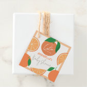 リトルかわいこちゃんモダンオレンジベイビーシャワー フェイバータグ (インサイチュ)