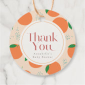 リトルかわいこちゃんモダンオレンジベイビーシャワー フェイバータグ (裏面)