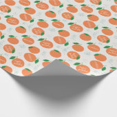 リトルかわいこちゃんモダンオレンジ子供の誕生日 ラッピングペーパー (角)