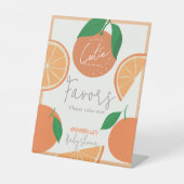 リトルかわいこちゃんモダンオレンジ色の赤ちゃんシャワーの好意 台座サイン (正面)