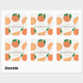 リトルかわいこちゃんモダンオレンジ誕生日 スクエアシール (シート)