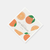 リトルかわいこちゃんモダンオレンジ誕生日 スタンダードカクテルナプキン (角)