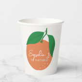 リトルかわいこちゃんモダンオレンジ誕生日 紙コップ (正面)