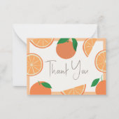 リトルかわいこちゃんモダンオレンジ赤ちゃんシャワーありがとう ノートカード (正面)