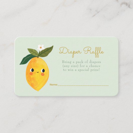 リトルかわいこちゃんレモンおむつラッフル エンクロージャーカード (正面)