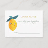 リトルかわいこちゃんレモン柑橘系ベビーシャワーおむつラッフル エンクロージャーカード (正面)