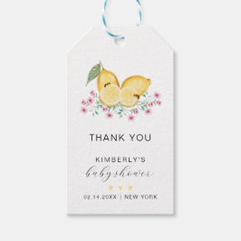 リトルかわいこちゃんレモン柑橘系ベビーシャワーサンキュー ギフトタグ