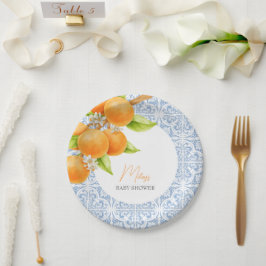 リトルかわいこちゃん地中海のタイル赤ちゃんシャワー ペーパープレート