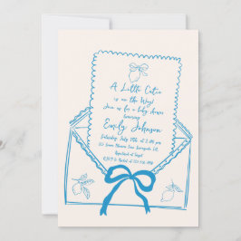 リトルかわいこちゃん手描きレモン赤ちゃんシャワー 招待状