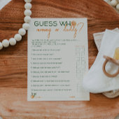 リトルかわいこちゃん推測ママまたはパパのゲームカード 招待状