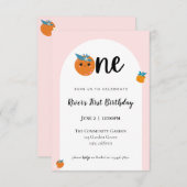 リトルかわいこちゃん最初の誕生日招待 招待状 (正面/裏面)