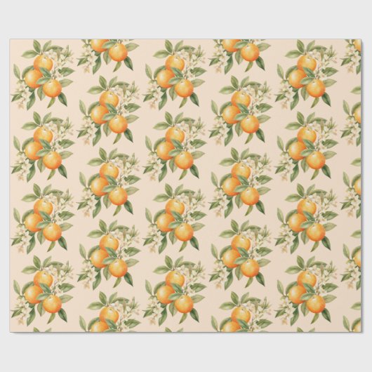 リトルかわいこちゃん柑橘系テーマ誕生日パーティー ラッピングペーパー (フラット)