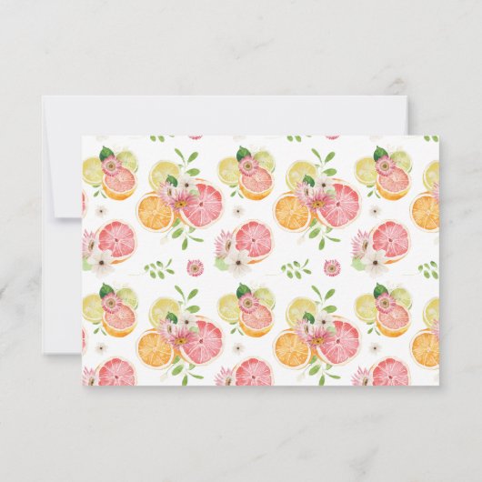 リトルかわいこちゃん柑橘系フォトベビーシャワー サンキューカード (裏面)