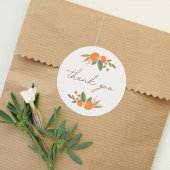 リトルかわいこちゃん柑橘系ベビーシャワーありがとう ラウンドシール