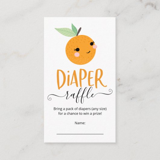 リトルかわいこちゃん柑橘系ベビーシャワーおむつラッフル エンクロージャーカード (正面)