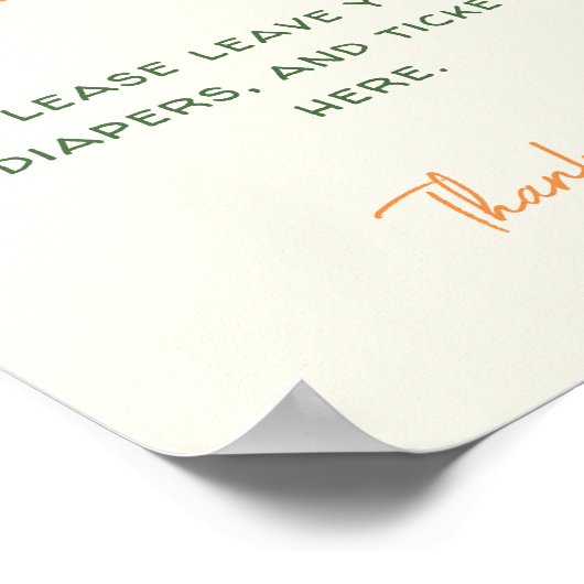 リトルかわいこちゃん柑橘系ベビーシャワーおむつラッフル ポスター (角)